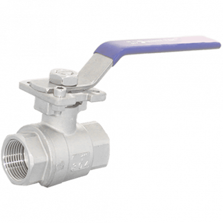 Кран шаровый муфтовый под привод нержавеющий, AISI304 DN32 (1_1/4&quot;), (CF8), PN64, NK-BMp32/4