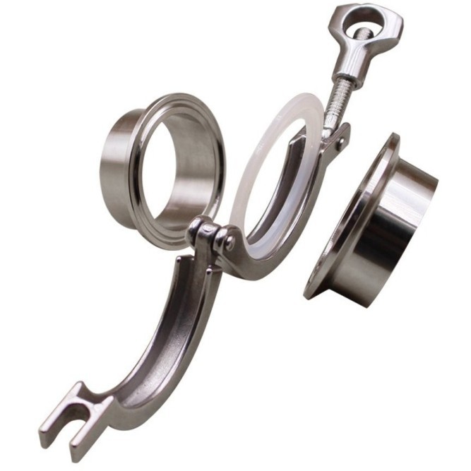 Clamp соединение в сборе DIN 32676, Silicon, AISI 304, DN 100 (104мм), NK-CLPСSil100/4