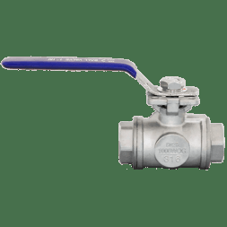 Кран шаровый трехходовой (L-тип) нержавеющий, AISI316 DN25 (1"), (CF8M), PN40, NK-BTl25/6