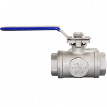 Кран шаровый трехходовой (L-тип) нержавеющий, AISI316 DN32 (1_1/4&quot;), (CF8M), PN40, NK-BTl32/6