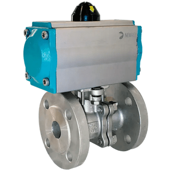 Кран шаровый фланцевый (2PC), AISI304 DN80 (3"), с двухсторонним пневмоприводом AT92D, NK-BFtp80/4*AT92D