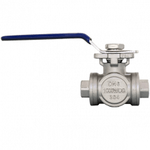 Кран шаровый трехходовой (T-тип) нержавеющий, AISI304 DN 8 (1/4&quot;), (CF8), PN40, NK-BTt8/4