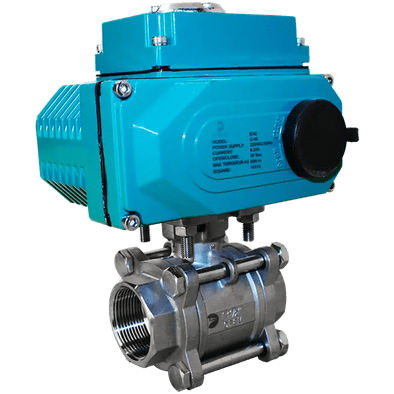 Кран шаровый муфтовый (3PC), AISI304 DN65 (2_1/2"), с электроприводом AC 220V (С-10), NK-BMTp65/4*PEAH100