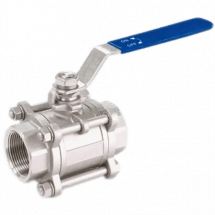 Кран шаровый муфтовый трёхсоставной нержавеющий (3PC), AISI304 DN32 (1_1/4&quot;), (CF8), PN64, NK-BMT32/4