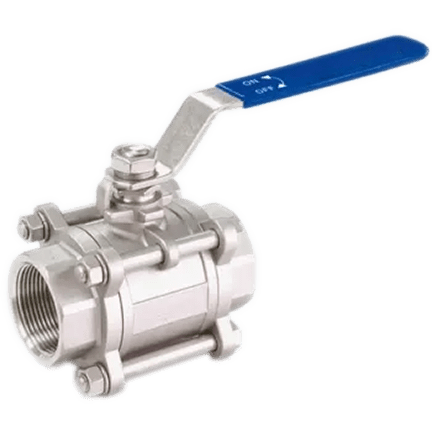 Кран шаровый муфтовый трёхсоставной нержавеющий (3PC), AISI304 DN32 (1_1/4&quot;), (CF8), PN64, NK-BMT32/4