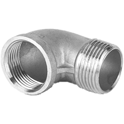 Отвод резьбовой вр/нр нержавеющий, AISI304 DN15 (1/2"), (CF8), PN16, NK-FEDM15/4