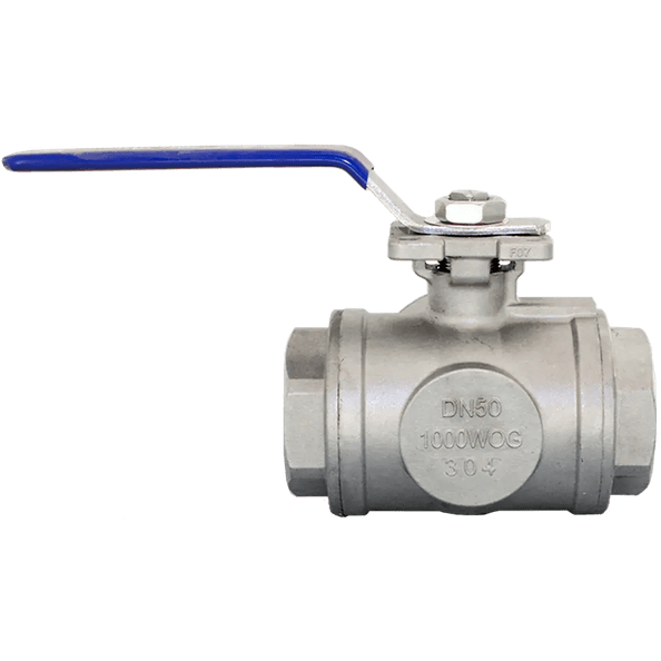 Кран шаровый трехходовой (T-тип) нержавеющий, AISI304 DN50 (2"), (CF8), PN40, NK-BTt50/4