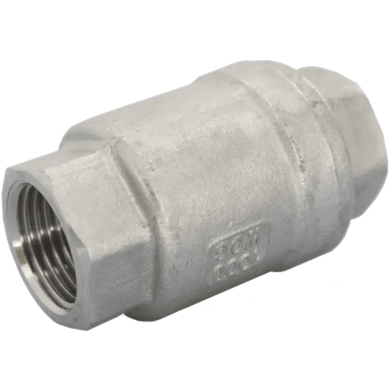 Обратный клапан муфтовый прямой нержавеющий, AISI304 DN15 (1/2"), (CF8), PN40, NK-CS15/4