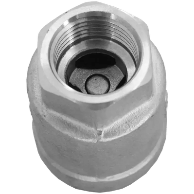 Обратный клапан муфтовый прямой нержавеющий, AISI304 DN15 (1/2"), (CF8), PN40, NK-CS15/4