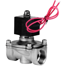 Клапан электромагнитный нержавеющий, прямого действия, нормально открытый, DN50 (2"), PN10, 12DC, 2W-500-50BK-12VDC