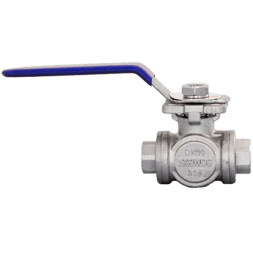 Кран шаровый трехходовой (T-тип) нержавеющий, AISI316 DN10 (3/8"), (CF8M), PN40, NK-BTt10/6