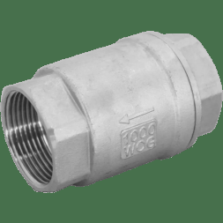 Обратный клапан муфтовый прямой нержавеющий, AISI304 DN32 (1_1/4"), (CF8), PN40, NK-CS32/4