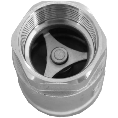 Обратный клапан муфтовый прямой нержавеющий, AISI304 DN32 (1_1/4"), (CF8), PN40, NK-CS32/4