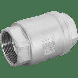 Обратный клапан муфтовый прямой нержавеющий, AISI304 DN40 (1_1/2"), (CF8), PN40, NK-CS40/4