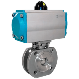 Кран шаровый межфланцевый, AISI304 DN32 (1_1/4"), с двухсторонним пневмоприводом AT63D, NK-BIFp32/4*AT63D