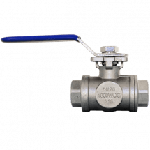 Кран шаровый трехходовой (L-тип) нержавеющий, AISI316 DN20 (3/4&quot;), (CF8M), PN64, NK-BTl20/6