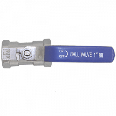 Кран шаровый муфтовый стандартнопроходной нержавеющий, AISI304 DN50 (2&quot;), (CF8), PN63, NK-BMG50/4