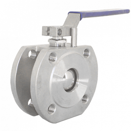 Кран шаровый межфланцевый нержавеющий (1PC), AISI304 DN20 (3/4&quot;), (CF8), PN16, NK-BIF20/4