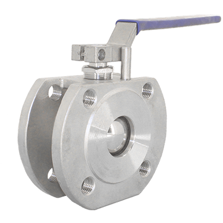 Кран шаровый межфланцевый нержавеющий (1PC), AISI304 DN20 (3/4"), (CF8), PN16, NK-BIF20/4