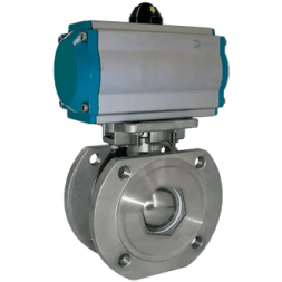 Кран шаровый межфланцевый, AISI304 DN50 (2"), с двухсторонним пневмоприводом AT83D, NK-BIFp50/4*AT83D