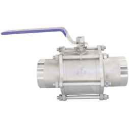 Кран шаровый приварной трехсоставной нержавеющий (3PC), AISI316 DN 100 (4"), (CF8M), PN16, NK-BE100/6