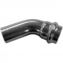 Пресс-отвод однораструбный 45° нержавеющий, AISI304 35mm, CF8, PN16, NK-FEPE45°35/4