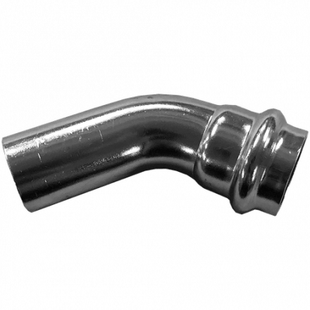 Пресс-отвод однораструбный 45° нержавеющий, AISI304 35mm, CF8, PN16, NK-FEPE45°35/4