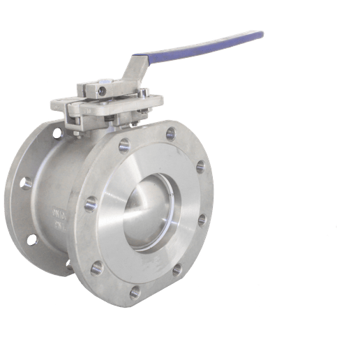 Кран шаровый межфланцевый под привод нержавеющий (1PC), AISI316 DN100 (4"), (CF8), PN16, NK-BIFp100/6