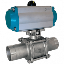Кран шаровый приварной, AISI304 DN 100 (4&quot;), с двухсторонним пневмоприводом AT125D, NK-BEp100/4*AT125D