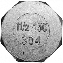 Заглушка В/Р 6-ти гранная нержавеющая, AISI304 DN40 (1_1/2&quot;), (CF8), PN16, NK-DTP40/4