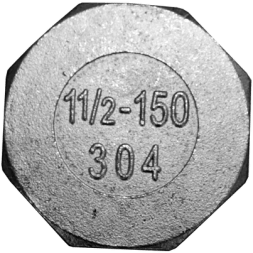 Заглушка В/Р 6-ти гранная нержавеющая, AISI304 DN40 (1_1/2"), (CF8), PN16, NK-DTP40/4