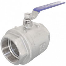 Кран шаровый муфтовый двусоставной нержавеющий (2PC), AISI316 DN 100 (4&quot;), (CF8M), PN16, NK-BMH100/6