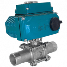 Кран шаровый приварной, AISI304 DN25 (1&quot;), с электроприводом AC 220V (C-03), NK-BEp25/4*PEAH30