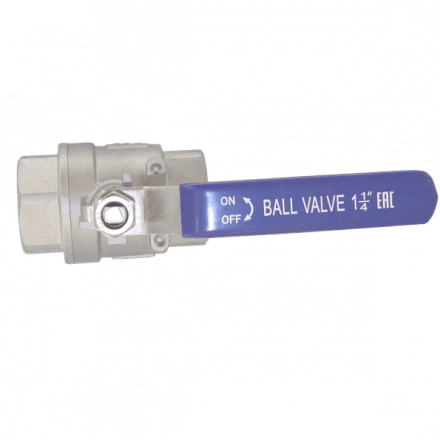 Кран шаровый муфтовый двусоставной нержавеющий (2PC), AISI304 DN32 (1_1/4&quot;), (CF8), PN40, NK-BMH32/4