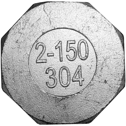 Заглушка Н/Р 6-ти гранная нержавеющая, AISI304 DN50 (2"), (CF8), PN16, NK-DT50/4