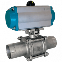 Кран шаровый приварной, AISI304 DN40 (1_1/2&quot;), с двухсторонним пневмоприводом AT75D, NK-BEp40/4*AT75D