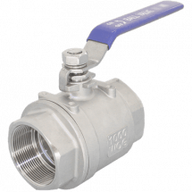 Кран шаровый муфтовый двусоставной нержавеющий (2PC), AISI304 DN40 (1_1/2&quot;), (CF8), PN40, NK-BMH40/4