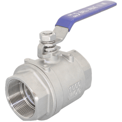 Кран шаровый муфтовый двусоставной нержавеющий (2PC), AISI304 DN40 (1_1/2"), (CF8), PN40, NK-BMH40/4