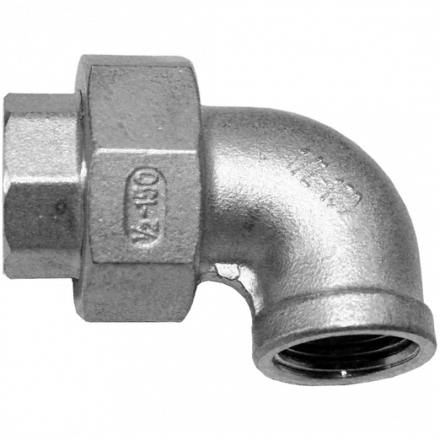 Американка угловая вр/вр нержавеющая, AISI304 DN15 (1/2&quot;), (CF8), PTFE, PN16, NK-ADY15/4