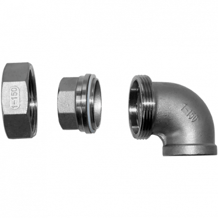 Американка угловая вр/вр нержавеющая, AISI304 DN25 (1&quot;), (CF8), PTFE, PN16, NK-ADY25/4