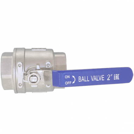 Кран шаровый муфтовый двусоставной нержавеющий (2PC), AISI304 DN50 (2&quot;), (CF8), PN40, NK-BMH50/4