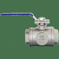 Кран шаровый трехходовой (L-тип) нержавеющий, AISI316 DN50 (2"), (CF8M), PN40, NK-BTl50/6