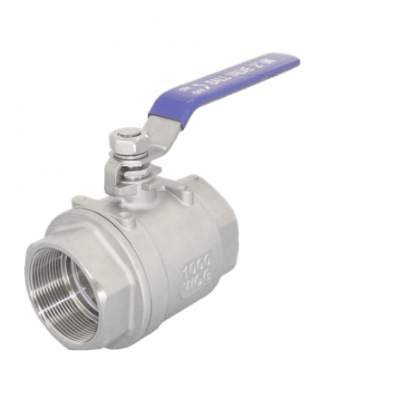 Кран шаровый муфтовый двусоставной нержавеющий (2PC), AISI316 DN50 (2&quot;), (CF8M), PN40, NK-BMH50/6