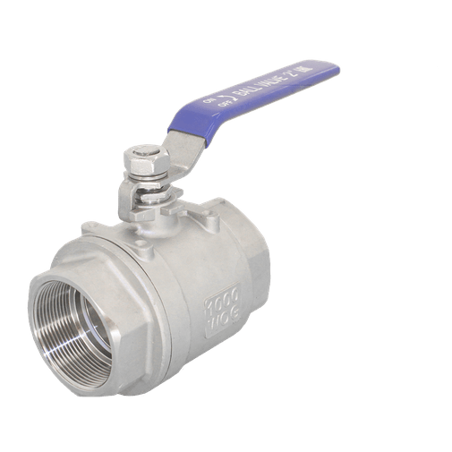 Кран шаровый муфтовый двусоставной нержавеющий (2PC), AISI316 DN50 (2"), (CF8M), PN40, NK-BMH50/6