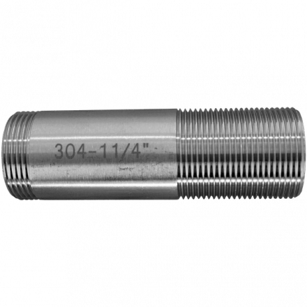 Сгон резьбовой нержавеющий, AISI304 DN32 (1_1/4&quot;), (CF8), PN16, NK-DPC32/4