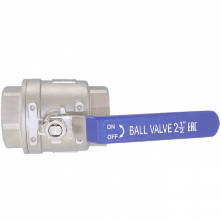 Кран шаровый муфтовый двусоставной нержавеющий (2PC), AISI304 DN65 (2_1/2&quot;), (CF8), PN25, NK-BMH65/4