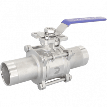 Кран шаровый приварной трехсоставной под привод нержавеющий (3PC), AISI304 DN65 (2_1/2&quot;), (CF8),PN25, NK-BEp65/4