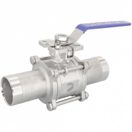 Кран шаровый приварной трехсоставной под привод нержавеющий (3PC), AISI304 DN65 (2_1/2&quot;), (CF8),PN25, NK-BEp65/4