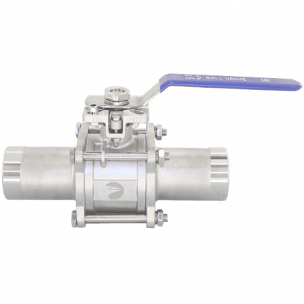 Кран шаровый приварной трехсоставной под привод нержавеющий (3PC), AISI304 DN65 (2_1/2&quot;), (CF8),PN25, NK-BEp65/4