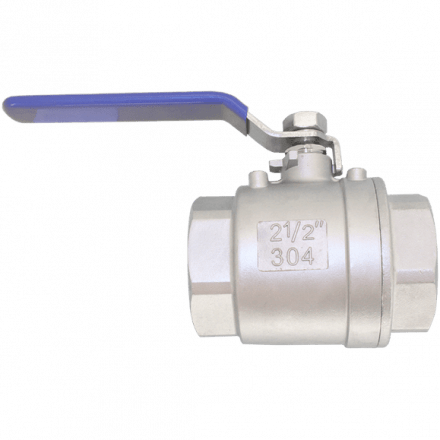 Кран шаровый муфтовый двусоставной нержавеющий (2PC), AISI316 DN65 (2_1/2&quot;), (CF8M), PN25, NK-BMH65/6